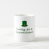 St. Patrick's Day, Funny Text Lucky Leprechaun Kaffeetasse (Mittel)