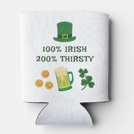 St. Patrick's Day Funny Text, Thirsty Irishman Dosenkühler (Rückseite)