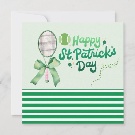 St. Patrick's day für Tennisspieler  Feiertagskarte (Vorderseite)
