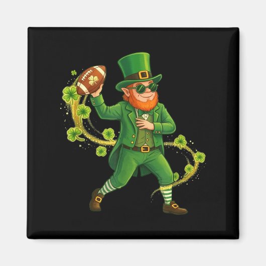 St Patricks Day Fußball Leprechaun St Patricks Magnet (Vorne)