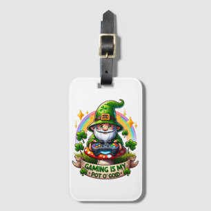 St. Patrick's Day Gamer-Gnom Gepäckanhänger
