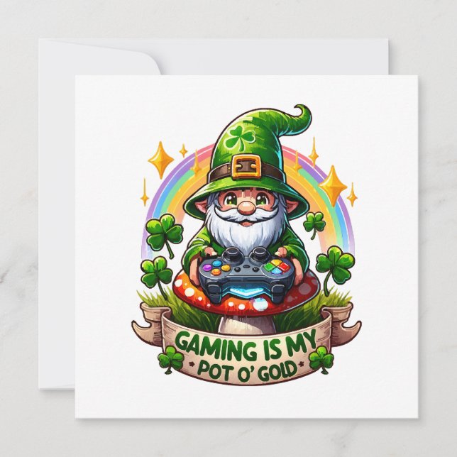St. Patrick's Day Gamer Gnome (Vorderseite)