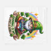 St. Patrick's Day Gamer Gnome Fleecedecke (Vorderseite (Horizontal))