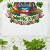 St. Patrick's Day Gamer Gnome Geschirrtuch (Gefaltet)