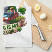 St. Patrick's Day Gamer Gnome Geschirrtuch (Viertel Falte)
