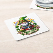 St. Patrick's Day Gamer Gnome Rechteckiger Pappuntersetzer (angewinkelt)
