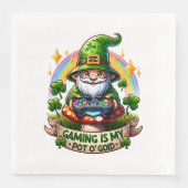 St. Patrick's Day Gamer Gnome Serviette (Vorderseite)