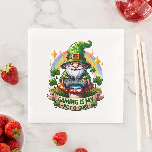 St. Patrick's Day Gamer Gnome Serviette (Beispiel)