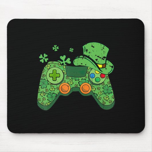 St Patricks Day Gamer Irish Game Controller Gamin Mousepad (Vorne)