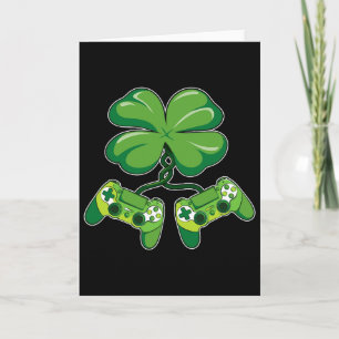 St. Patrick's Day Gamer Lustiges Videospiel-Steuer Karte