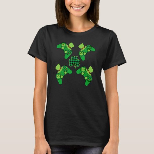 St Patricks Day Gaming Boys Shamrock Lover T-Shirt (Vorderseite)