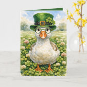 St. Patricks Day Gans mit Brille Karte (Gelbe Blume)