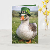 St. Patrick's Day-Gans mit Brille Karte (Gelbe Blume)