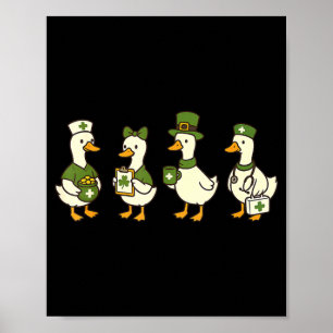St Patricks Day Gans Registrierte Krankenschwester Poster