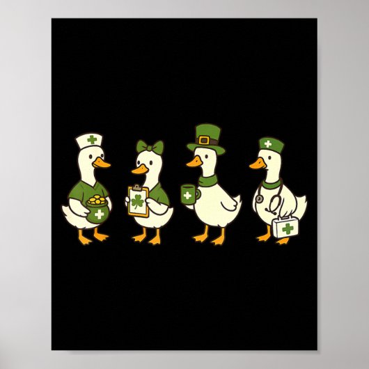 St Patricks Day Gans Registrierte Krankenschwester Poster (Vorne)