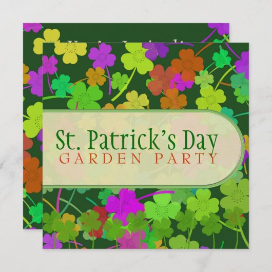 St. Patrick's Day Garden Party Einladungen (Vorne/Hinten)