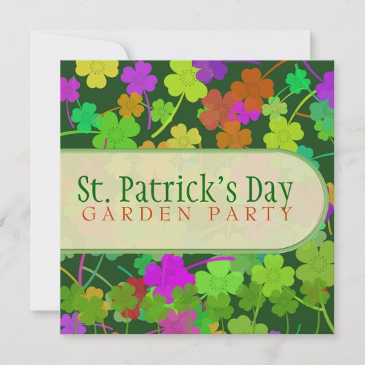 St. Patrick's Day Garden Party Einladungen (Vorderseite)