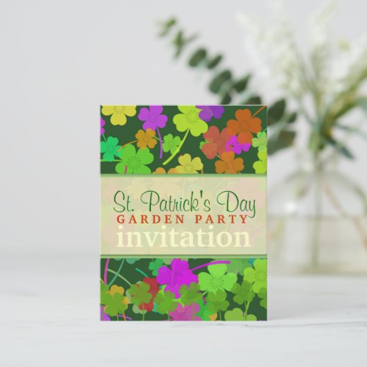 St. Patrick's Day Garden Party (v.2) Einladungen (Stehend Vorderseite)