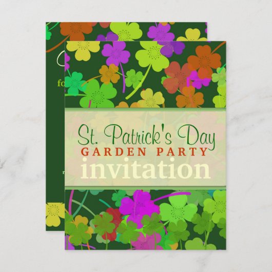 St. Patrick's Day Garden Party (v.2) Einladungen (Vorne/Hinten)