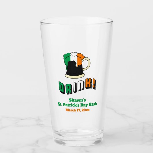 St Patricks Day Gastgeschenk Irish Beer Funny Pint Glas (Vorderseite)