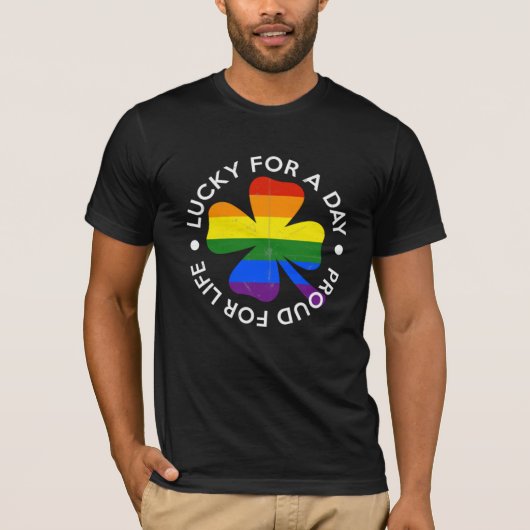 St Patrick's Day Gay Pride Rainbow LGBT Geschenk T T-Shirt (Vorderseite)