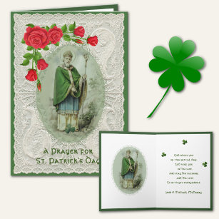 St. Patrick's Day Gebet Religiöse Kleeblätter Feiertagskarte
