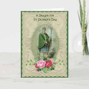 St. Patrick's Day Gebet Religiöse Kleeblätter Feiertagskarte