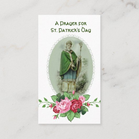 St. Patrick's Day Gebet Segen Religiöse Heilige Visitenkarte (Vorderseite)
