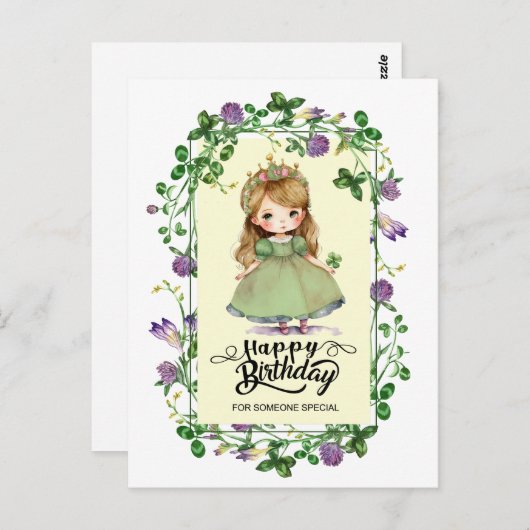 St. Patrick's Day Geburtstag Little Irish Princess Postkarte (Vorne/Hinten)