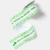 St. Patrick's Day Geburtstag Personalisierter Name Satinband (Rückseite)