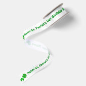 St. Patrick's Day Geburtstag Personalisierter Name Satinband (Rückseite)