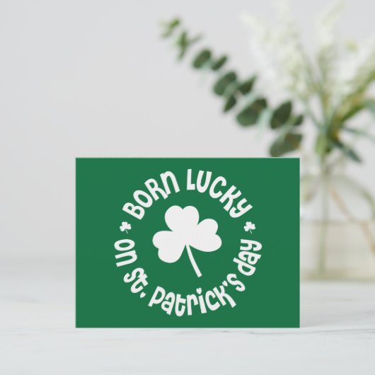 St Patricks Day Geburtstag Postkarte (Stehend Vorderseite)
