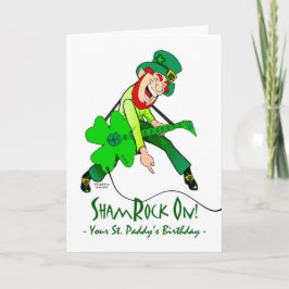St. Patrick's Day Geburtstag, Rock Star, Kleeblatt Karte