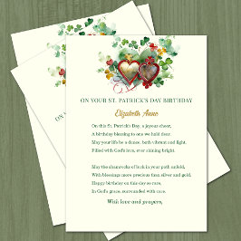 St. Patrick's Day Geburtstag Segen Kleeblätter Karte