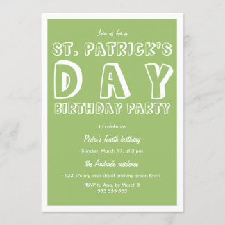 St Patricks Day Geburtstagsparty 40. Retro Green Einladung