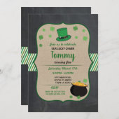 St Patricks Day Geburtstagsparty Einladung Kleebla (Vorne/Hinten)