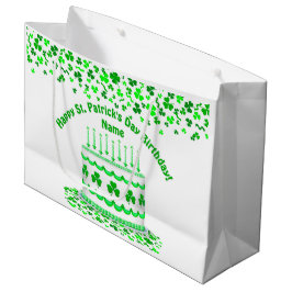 St. Patrick's Day Geburtstagstorte anpassbare Kerz Große Geschenktüte