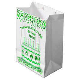 St. Patrick's Day Geburtstagstorte anpassbare Kerz Mittlere Geschenktüte