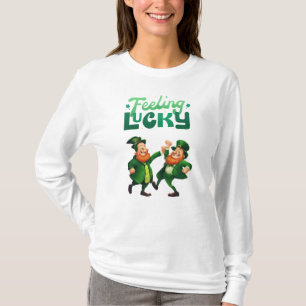 St. Patricks Day Gefühl Lucky Dancing Leprechauns T-Shirt