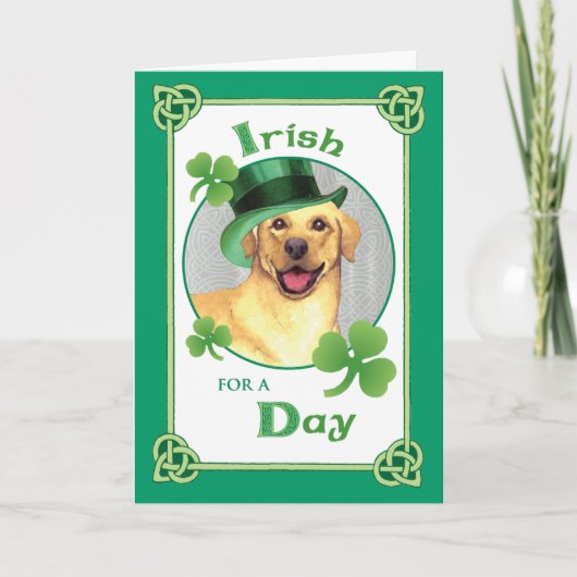St. Patrick's Day Gelbe Labrador Karte (Vorderseite)