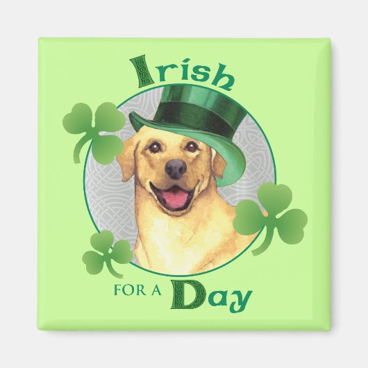 St. Patrick's Day Gelbe Labrador Magnet (Vorne)