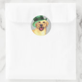 St. Patrick's Day Gelbe Labrador Runder Aufkleber (Tasche)
