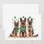 St. Patrick's Day German Shepherd Dogs Feiertagskarte (Vorne/Hinten)