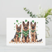 St. Patrick's Day German Shepherd Dogs Feiertagskarte (Stehend Vorderseite)