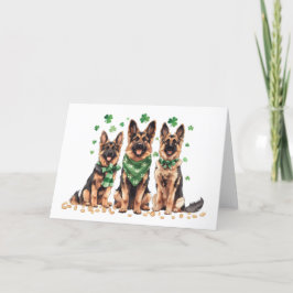 St. Patrick's Day German Shepherd Dogs Feiertagskarte