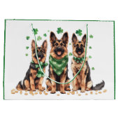 St. Patrick's Day German Shepherd Dogs Große Geschenktüte (Rückseite)