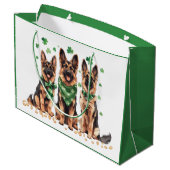St. Patrick's Day German Shepherd Dogs Große Geschenktüte (Rückseite Schrägansicht)