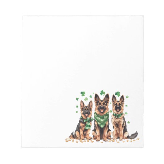 St. Patrick's Day German Shepherd Dogs Notizblock (Vorderseite)