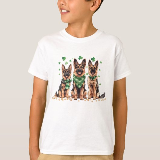 St. Patrick's Day German Shepherd Dogs T-Shirt (Vorderseite)