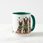 St. Patrick's Day German Shepherd Dogs Tasse (VorderseiteRechts)